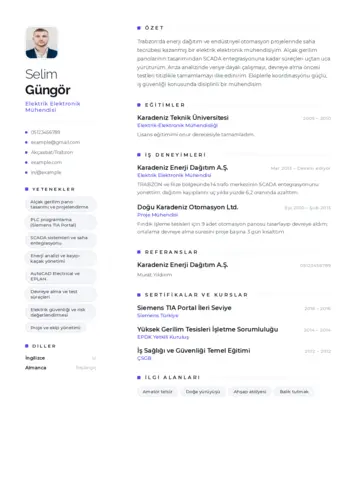 Elektrikçi CV Örnekleri cv indir